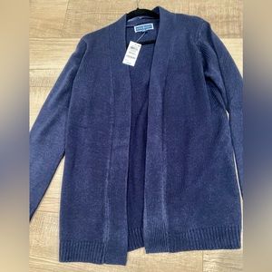 NWT-Karen Scott, navy open cardigan